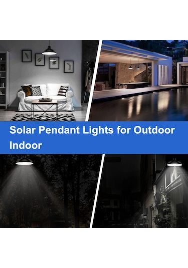 Sones Ip65 Su Geçirmez Dış Mekan Güneş Enerjili Led Ampul Avize İç Mekan Işıkları, Özellikler: Uzaktan Kumandasız Çift Beyaz Işık