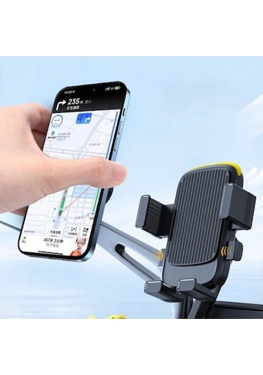 Blackbird Game Center Motosiklet Bisiklet Telefon Tutucu Ayna Bağlantılı Motor Tutacağı Scooter Bts15 Siyah