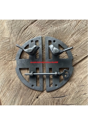 Dmr Pirinç Antik Dekoratif Kilit Kuşlu Ahşap Kapı Kilidi Oksit Siyah 15cm 15cm