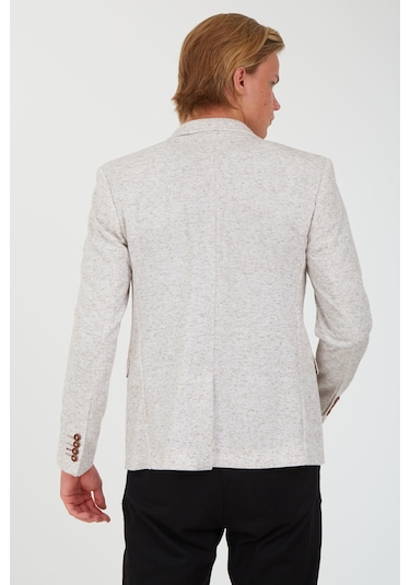 Sposo 5106 Dar Kalıp Yarım Astarlı Bej Erkek Blazer Ceket Bej