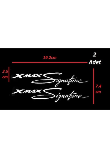 Yamaha Xmax Signature İmza Sticker Beyaz