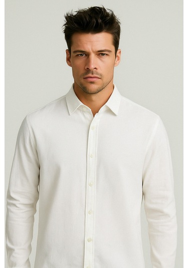 Jack & Jones Jjesummer Erkek Keten Gömlek Beyaz 12248384 Beyaz