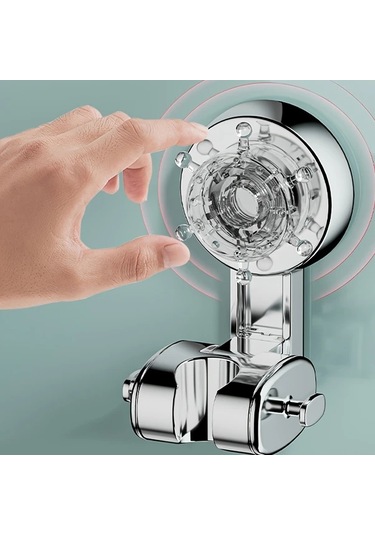 Globalbloom Siyah Ayarlanabilir Vantuzlu Duş Başlığı Askısı Delme İhtiyacı Yok Döner Askılı Siyah