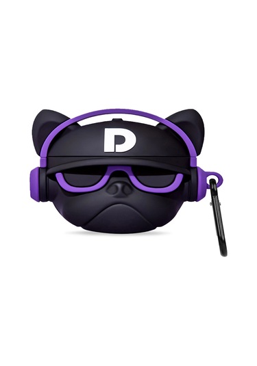 Caseonn Apple Airpods Pro Kılıf Karakter Figürlü Gözlüklü Bulldog Mor