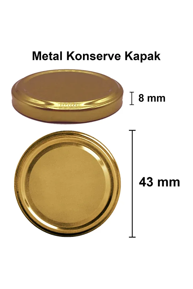 6 Adet 40 Ml Metal Kapaklı Şeffaf Numune Mama Ek Gıda Şekerleme Reçellik Küçük Cam Kavanoz Gold