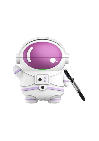 E2M Airpods 1-2 Uyumlu Kılıf Astronot Lila