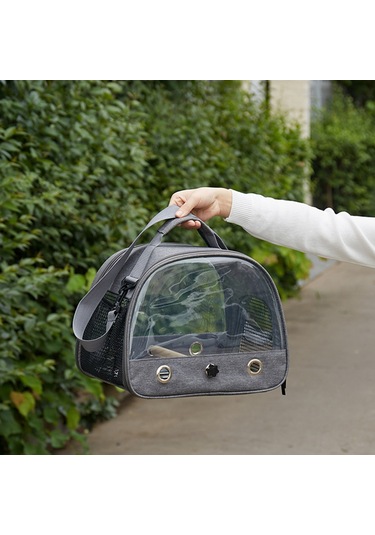 Kuş Taşıyıcı Taşınabilir Katlanır Oxford Kumaş Kuş Uu0169 Gri