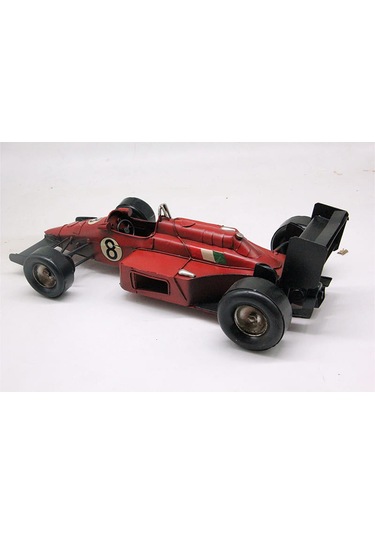 Vintage Eskitme Metal Formula F1 Yarış Arabası 33cm