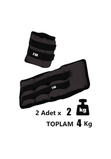 Spor Byfit 2 Kg x 2 Adet Siyah El veya Ayak Bileği Ağırlığı Siyah