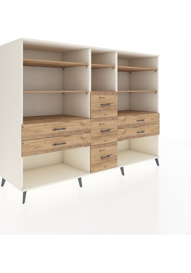 Kronos Dolap 8 Raflı 7 Çekmeceli 220x59x163 Aytaşı-çam Aytaşı-çam
