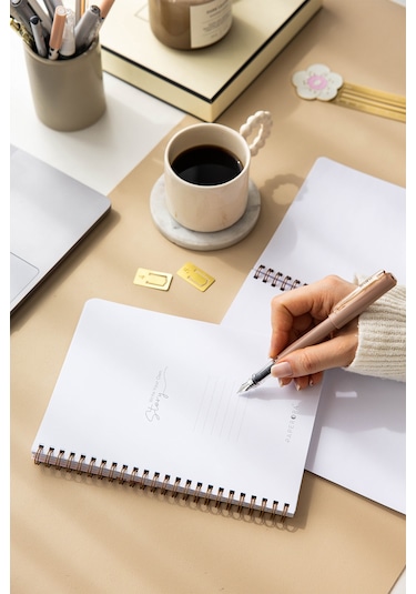 A5 Spiralli Karton Kapak 2 Li Set Düz Çizgisiz Okul Defteri 80 Yaprak, Ders Programlı Kiraz