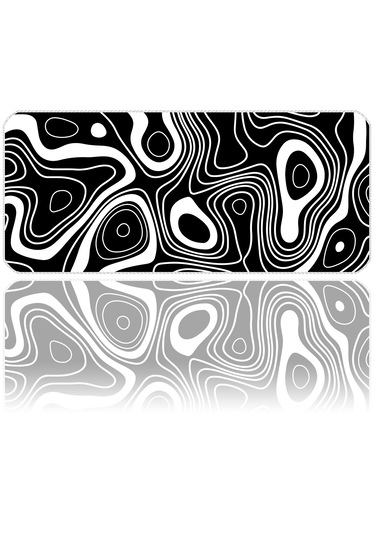 İlyuka Mousepad 70x30cm Büyük Boy Xl Mp387030 Black White T. Map