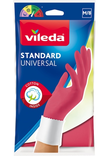 Vileda Standart Orta Boy Bulaşık Eldiven Pembe M 8