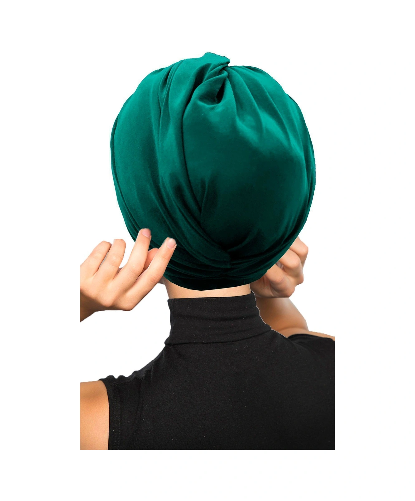 Çapraz Kancalı Yeşil Hazır Türban Tesettür Dış Ve Havuz Bonesi Hürrem