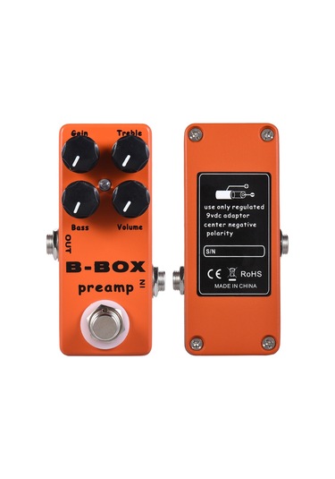 Moskyaudio B-box Elektro Gitar Preamp Overdrive Efekt Turuncu