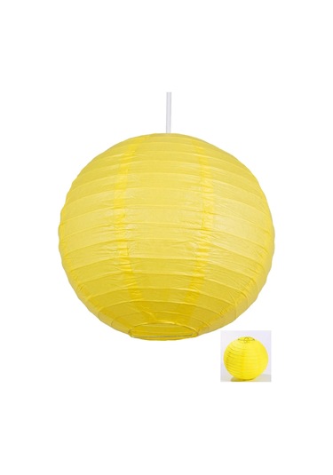 Dekoratif Çin Feneri Kağıt Lamba - Sarı Renkli
