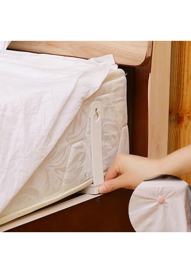 Uzun 4 Adet Beyaz-4 Adet/takım Panda Çarşaf Klip Çarşaf Kemer Raptiye Yatak Kaymaz Yorgan Kapakları Çarşaf Tutucular Tutucu Raptiye Klipleri Yatak