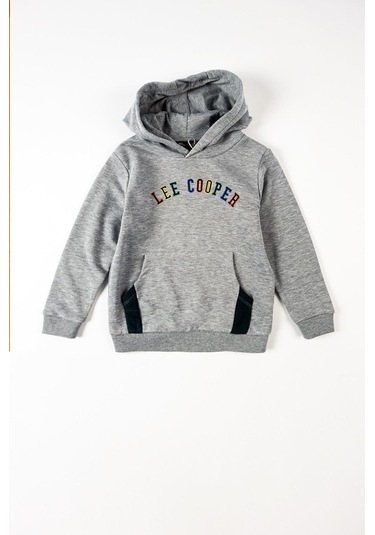 Lee Cooper Brian Erkek Çocuk Sweatshirt Gri-20712 Gri Melanj
