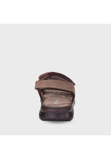Forelli Bruce Oropedik Cırtlı Nubuk Deri Erkek Sandalet Kum