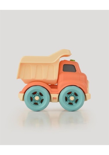 Let's Be Child Sesli Ve Işıklı Minik Kamyon 31016 Turuncu - Bej Kasalı, Çocuklar İçin Oyuncak Kamyon