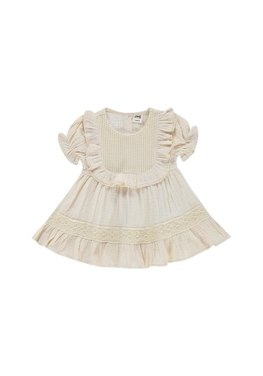 Civil Baby Fırfır Yaka 6-18 Ay Elbise - Bej