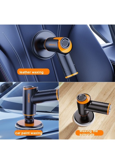 Suıtu St-6602 100w 1800rpm Kablosuz Araç Ağda Makinesi Araba Parlatma Makinesi Turuncu