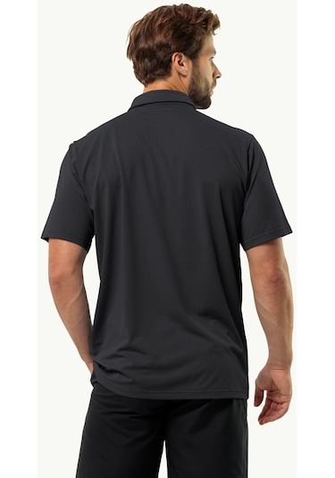 Jack Wolfskin Delgami Polo M Erkek T-shirt-28385-siyah Siyah