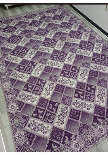 Savan Dokuma Halı Örtüsü 6m² Kale Lila3 Lila