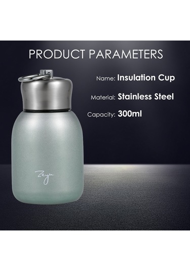 Xiyyadms Çocuklar İçin 300ml Paslanmaz Çelik Vakumlu Mat Su Termosu - Kancalı Kapaklı Diğer