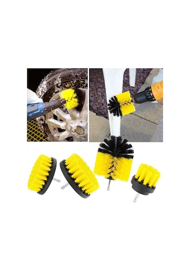 Araba Bisiklet Yıkama Uzatma Aparatlı Matkap Fırça Seti 6 Parça