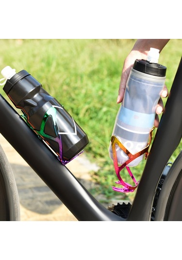 Suntek Bisiklet Su Şişesi Tutucu Ultralight Yol Mor-yeşil Mor - Yeşil