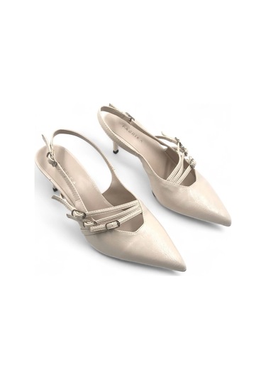 Claus Bej Sivri Burun Stiletto Topuklu Ayakkabı Bej