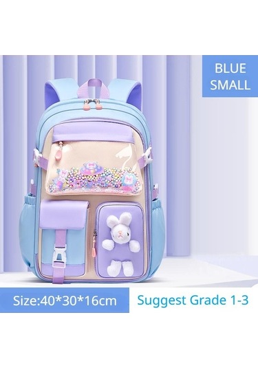 Ebitda Mavi 2023 İlköğretim Kız Çantası, Omurga Korumalı, Hafif, Buzdolabı Açık, Büyük Kapasiteli Kitap Çantası, Küçük Boy Mavi