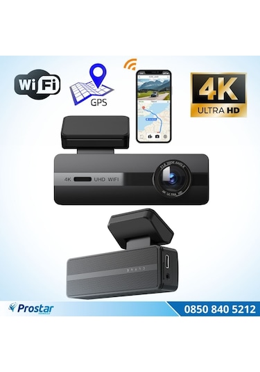 4k Wıfı Gps 24 Saat Park Modu Özellikli Ekransız Dashcam Kamera