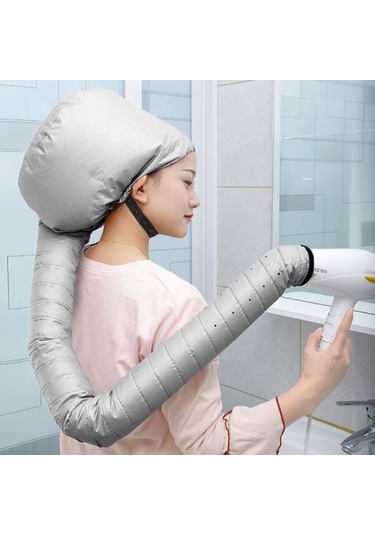 Mufunye Polyester Saç Kurutma Başlığı - Gümüş, Siyah, Pembe Seçenekli, 40cm Çap, 60g Hafif Paket