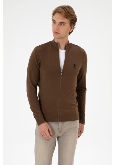 U.s. Polo Assn. Erkek Kahverengi Hırka Triko 50313684-vr029 Kahverengi
