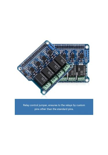 Ximistore9 Raspberry Pi A+/b+/2b/3b İçin 4 Portlu Röle Genişletme Kartı - Yüksek Gerilimli Cihaz Kontrolü, Fotoelektrik Yalıtımı, Led Durum Gösterici