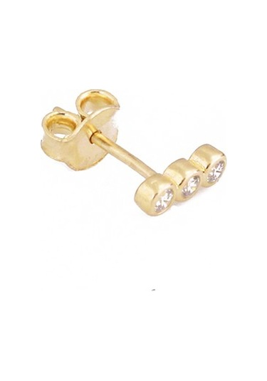 Masaliko Tu Gümüş Küpe -925 Ayar Gümüş, Minimal Kombin İçin Tek Küpe Altın