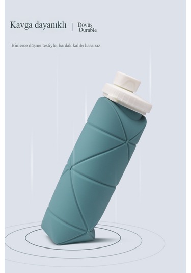 Silikon Katlanır Seyahat Bardak Lacivert