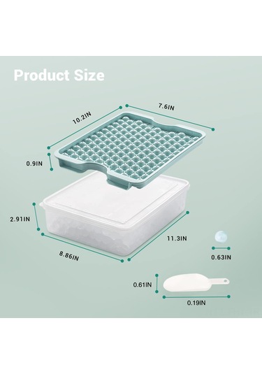 Hangfox 3 Katlı Buz Küpü Seti: Pp+tpe Buzluklar, Kaldırılabilir Kapaklar, Saklama Kutusu Ve Buz Çakması İle Hızlı Buz Hazırlama Mavi