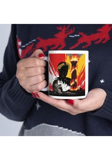 Roma İmparatorluğu Kupa Bardak Sezar Ve Tarih Tasarımlı Özel Kupa Bardak Hediyesi Beyaz