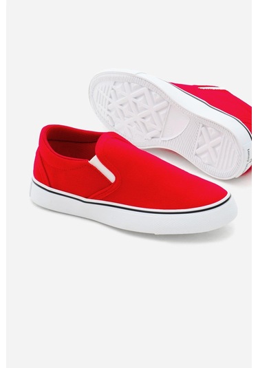 Kauçuk Taban Keten Lastikli Çocuk Unisex Kırmızı Spor Ayakkabı Tbh1462 Kırmızı