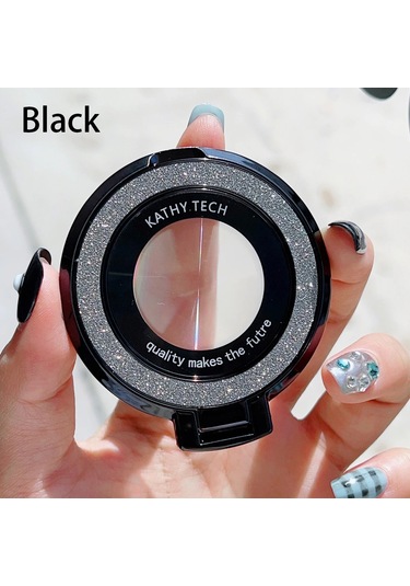 Goldenqian Cep Telefonu Halka Tutucu Standı Parmak Kavrama Derece Rotasyon Kickstand Uyumlu İphone'lar Kablosuz Şarj Black Black