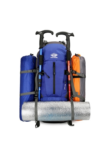 Vanaheımr-50l Yürüyüş Sırt Çantası Su Geçirmez Kamp Sırt Çantası,mavi Mavi