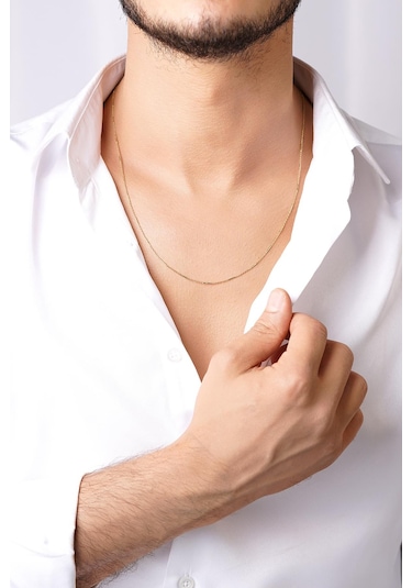 14 Ayar Altın Çubuklu Erkek Kolye Sarı Altın