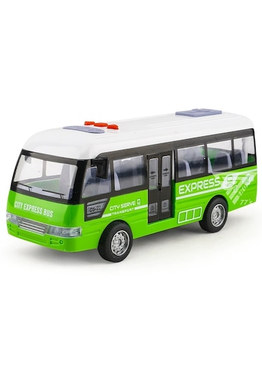 Yeşil Mini Ekspres Otobüs Oyuncağı Açık Yeşil