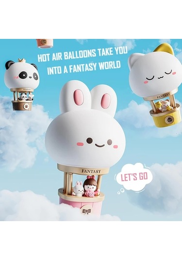 Willowhaven New Hot Air Balloon Charging Nightlight Led Bedside Lamp Warm Light Leveret 3 Brightness Levels Usb Nightlight For Bedroom Living Room Ahşap