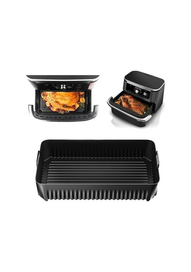 Ulzyvf Yeniden Siyah Silikon Silikon Ninja Kullanılabilir Kaplamaları İçin Hava Fritözü Af500 10.4l Ss Siyah