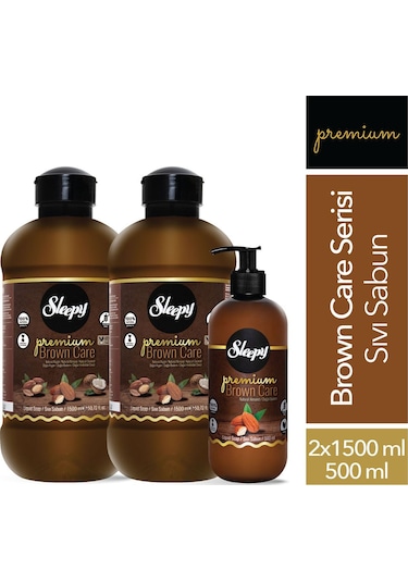 Sleepy Premium Brown Care Serisi Sıvı Sabun 500 ML + 2x1500 ML