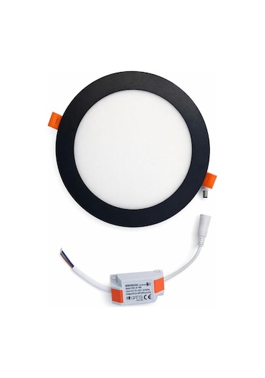Şahnet 12w Slim Led Panel Spot Sıva Altı Downlight - Siyah Kasa 3000k Sarı Gömme Tavan Lambası